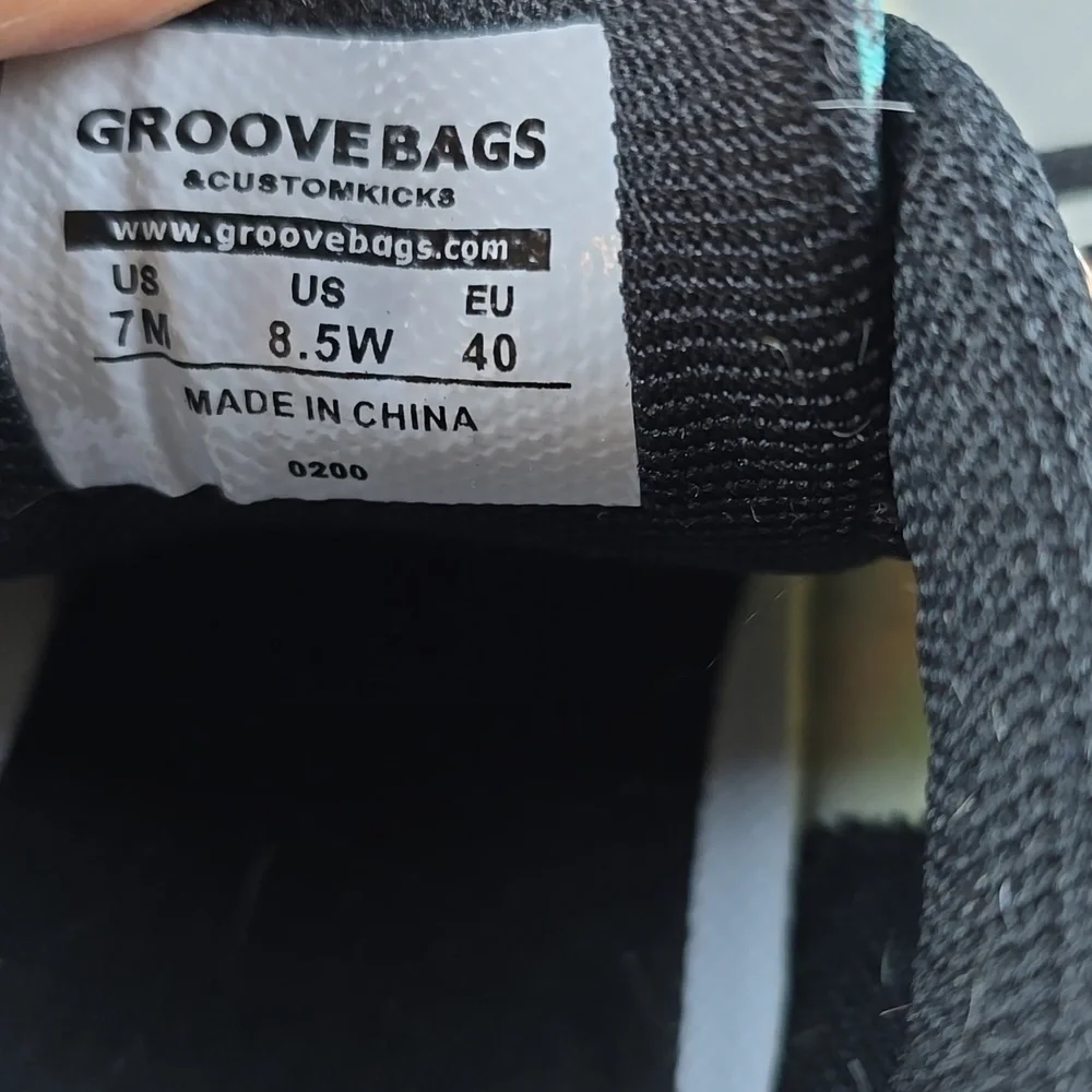 Groove bag pug, pop art sneakers.Women's size 8.5